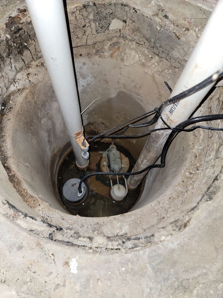 Sump Pump with Backup Battery and Drain Tile