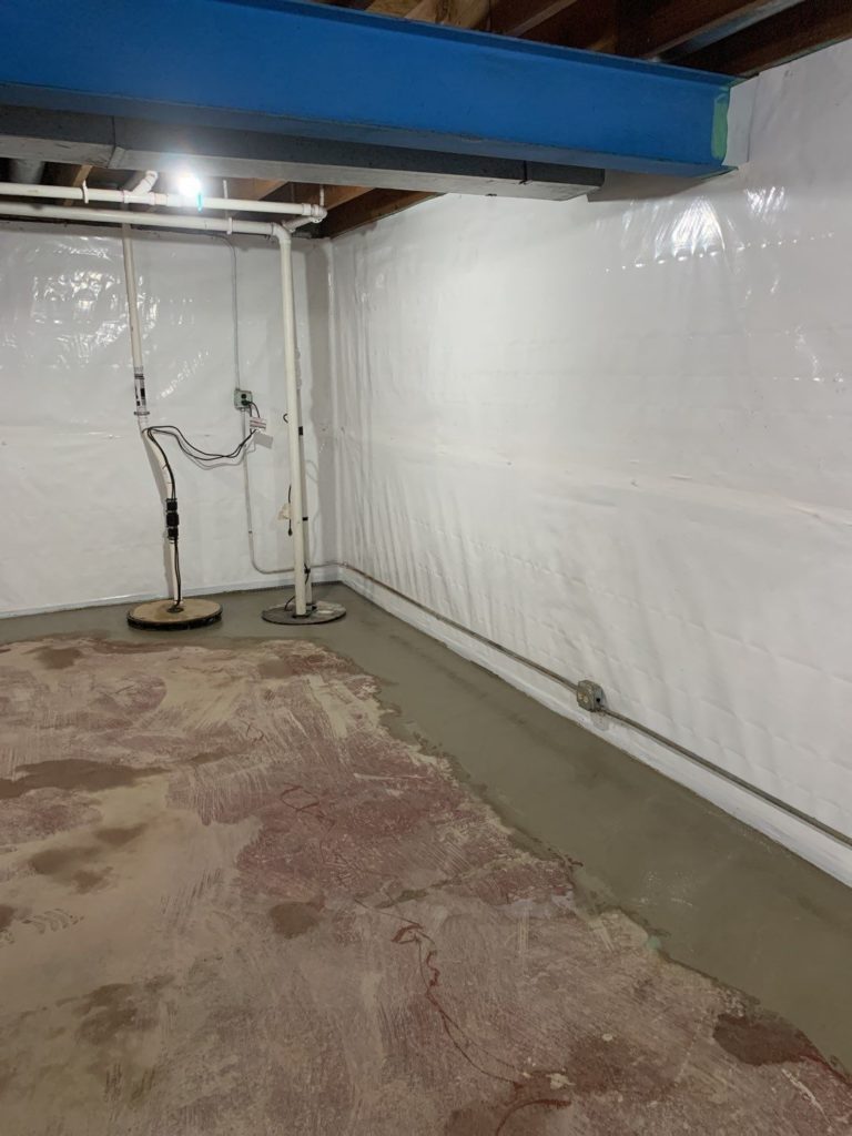 Finished Basement With Vapor Barrier