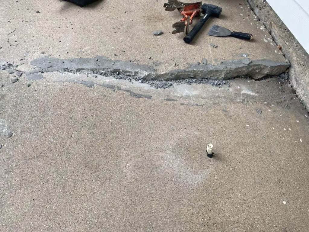 sunken concrete slab