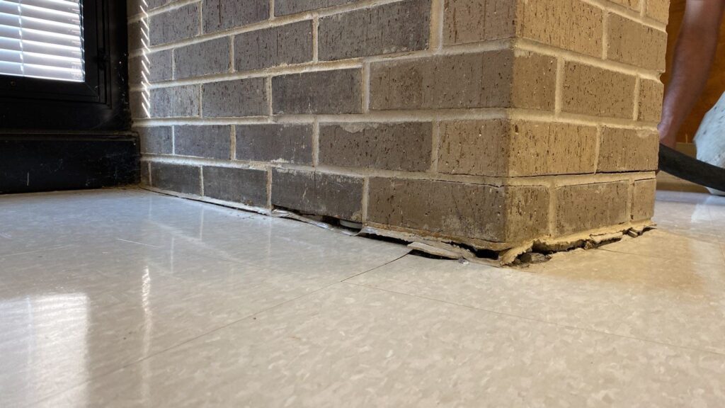 sunken interior concrete slab