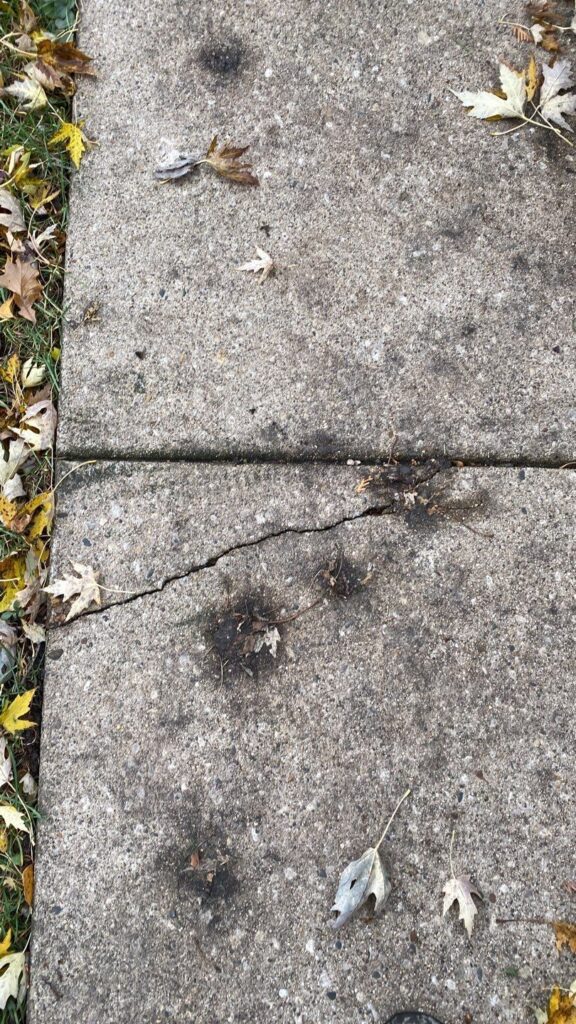 cracked concrete slab