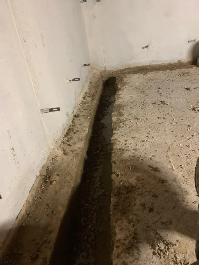 water in drain tile trench