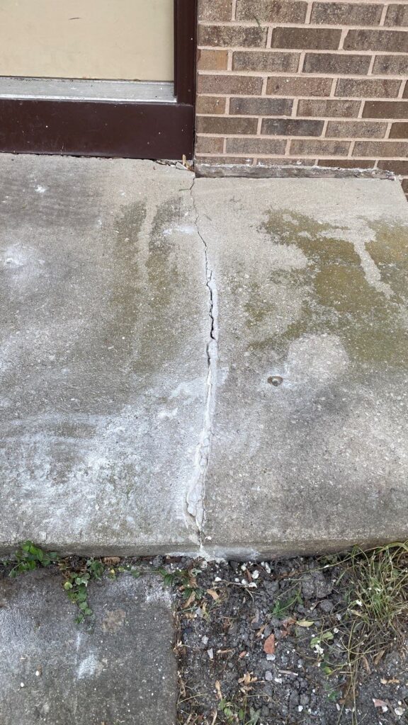 concrete slab with crack