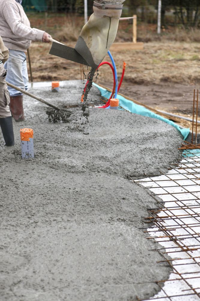 pouring concrete