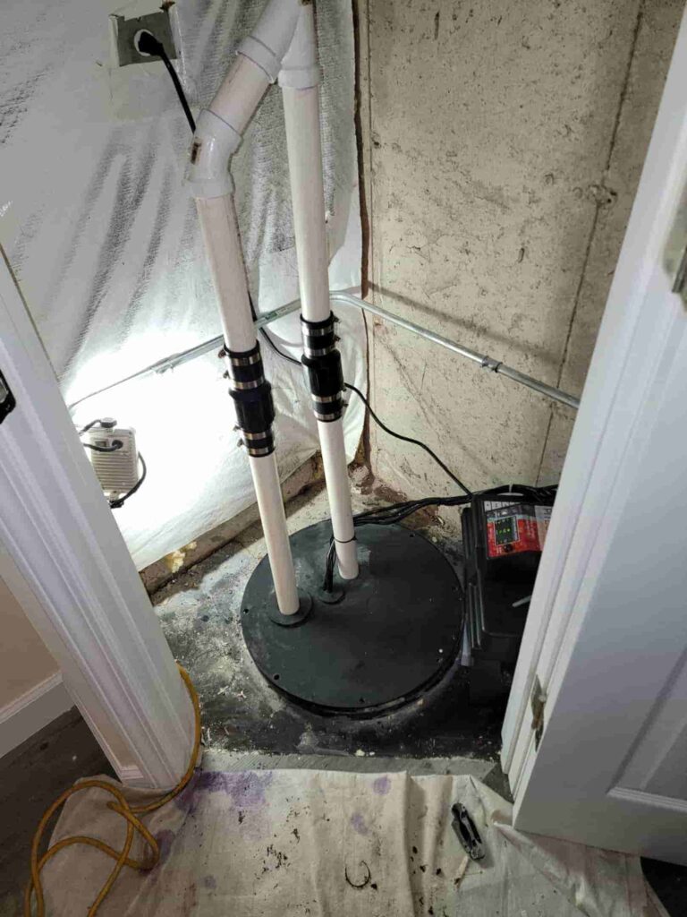 sump pump in closet