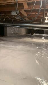 Crawl space encapsulation involves sealing the vents and covering the floor and walls of your home's crawl space with a thick, plastic vapor barrier.