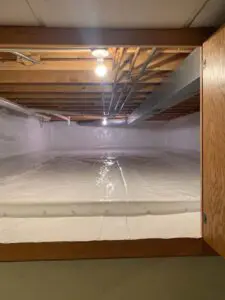 Crawl space encapsulation involves sealing the vents and covering the floor and walls of your home's crawl space with a thick, plastic vapor barrier.