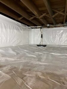 Crawl space encapsulation involves sealing the vents and covering the floor and walls of your home's crawl space with a thick, plastic vapor barrier.