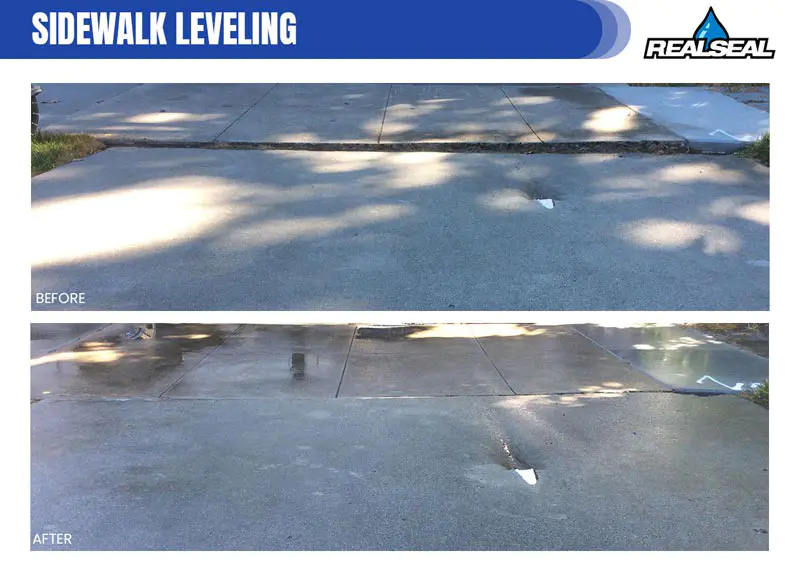 Do you have an ugly, uneven sidewalk you’re tired of looking at? Sidewalk leveling can make your sidewalk level again without having to replace it.