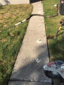 Sidewalk leveling using polyurethane foam injection is much faster, more efficient, and less expensive than digging up the uneven slab and pouring new concrete.