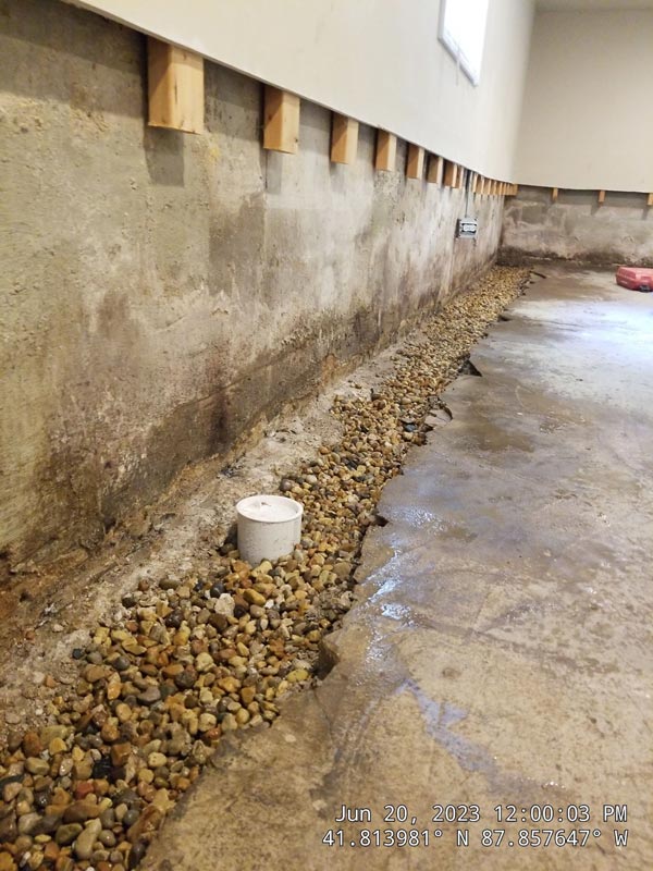 installation of a drainage system