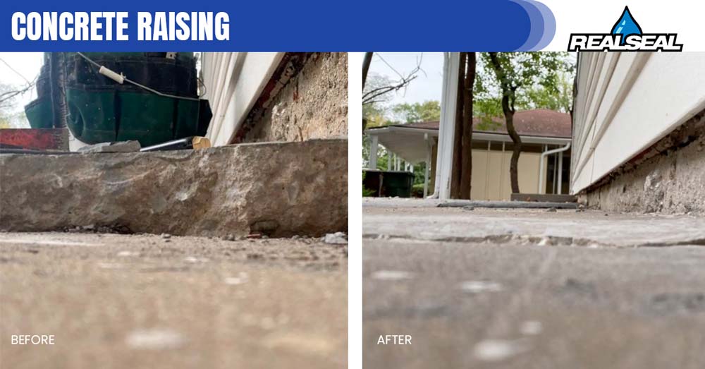 Polyurethane concrete raising is a fast, minimally-invasive concrete lifting technique that's the go-to solution for leveling uneven concrete slabs such as driveways, sidewalks, and patios.