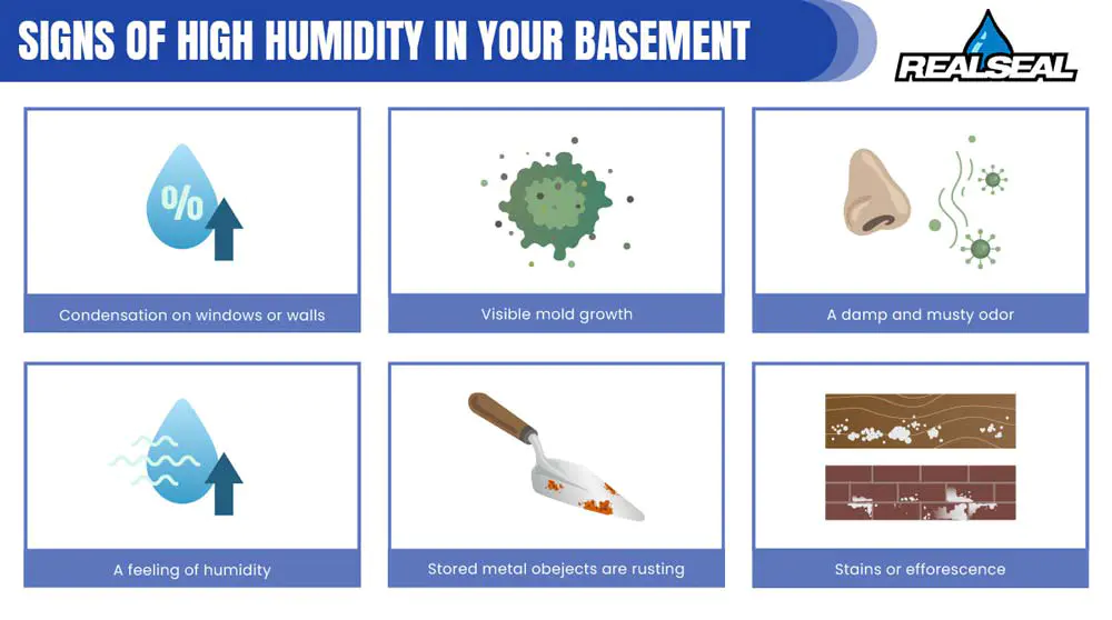 sign of high humidity in your basement