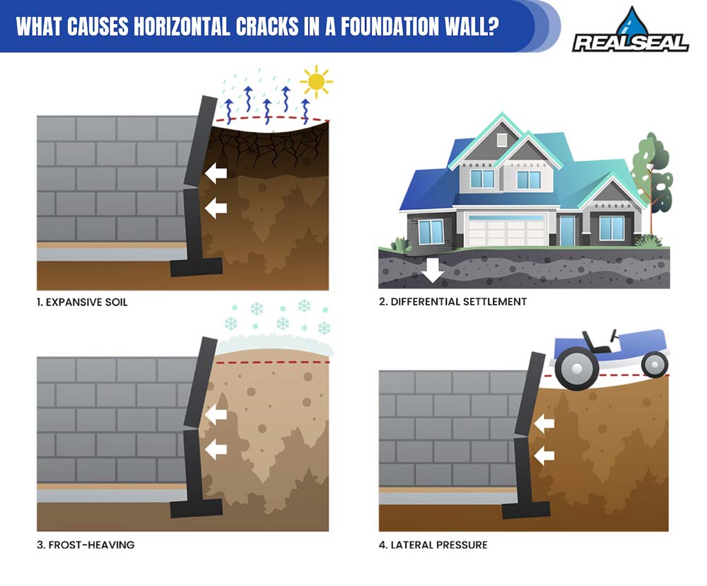 What Causes Horizontal Cracks in A Foundation Wall 